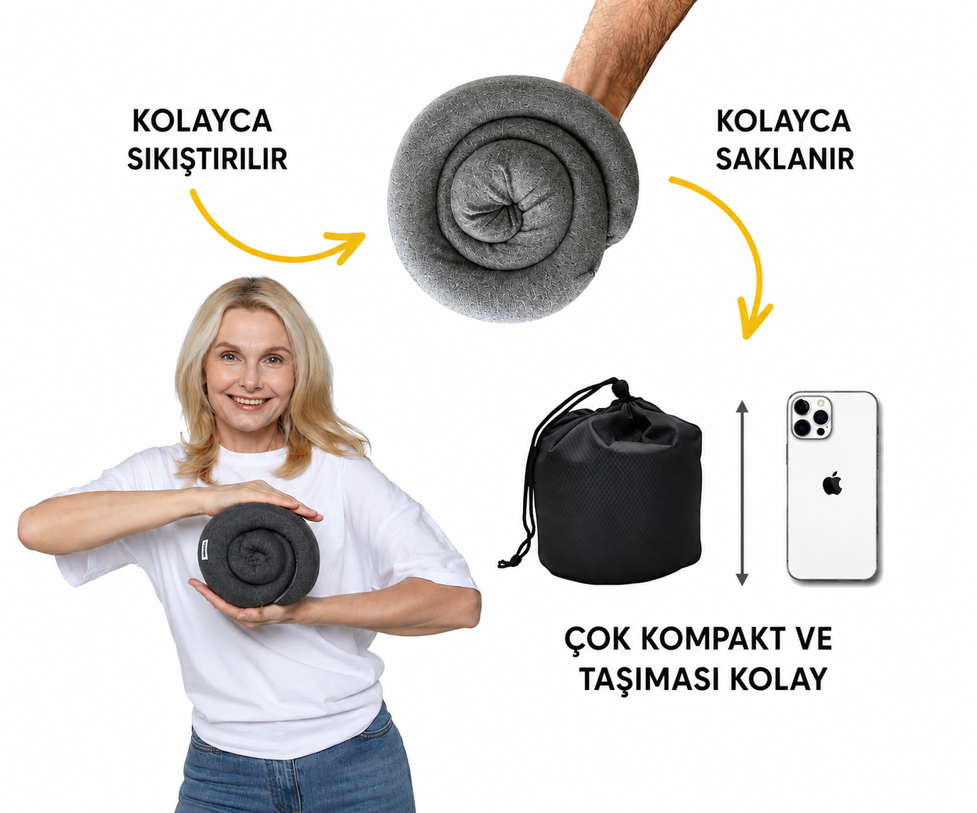 Boyun Destekli Spiral Seyahat Yastığı