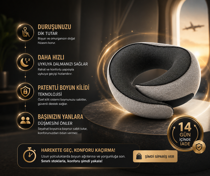 Boyun Destekli Spiral Seyahat Yastığı